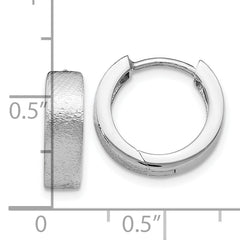 SS RH-plated Radiant Essence Textured Huggie Hoop Earrings
