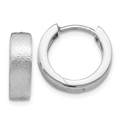 SS RH-plated Radiant Essence Textured Huggie Hoop Earrings