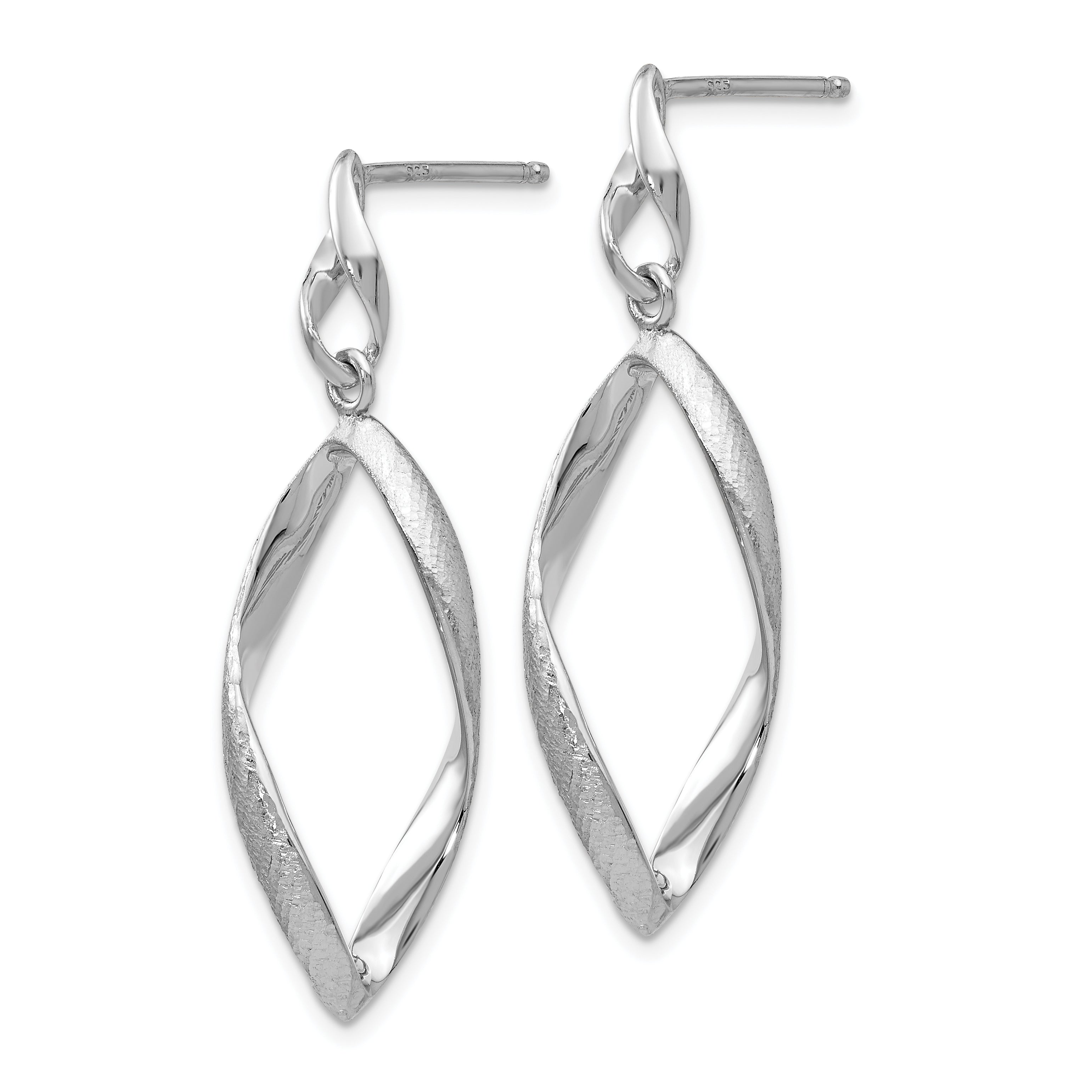 SS RH-plated Radiant Essence Textured Post Dangle Earrings Secondary image