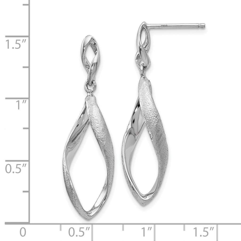 SS RH-plated Radiant Essence Textured Post Dangle Earrings