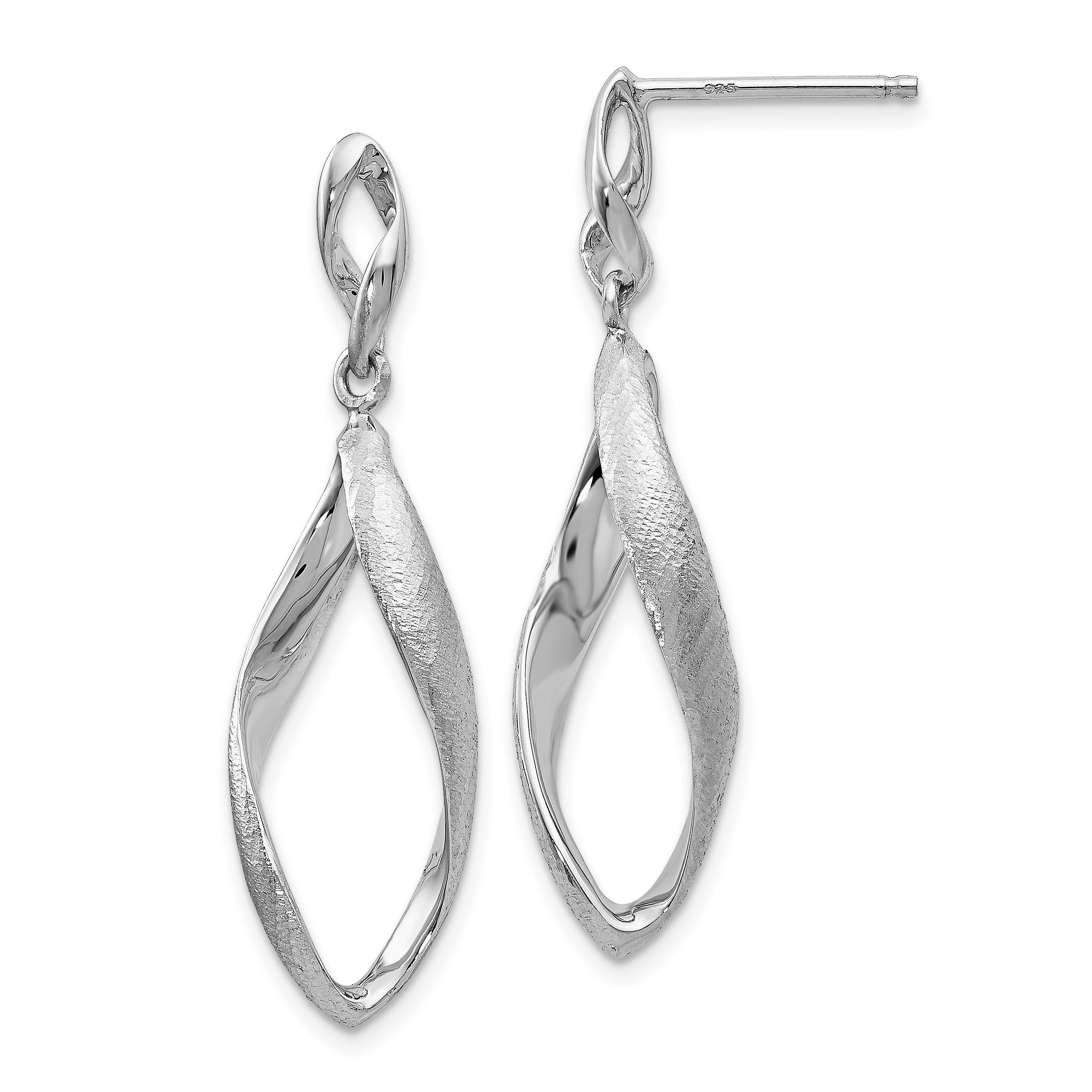 SS RH-plated Radiant Essence Textured Post Dangle Earrings Main image
