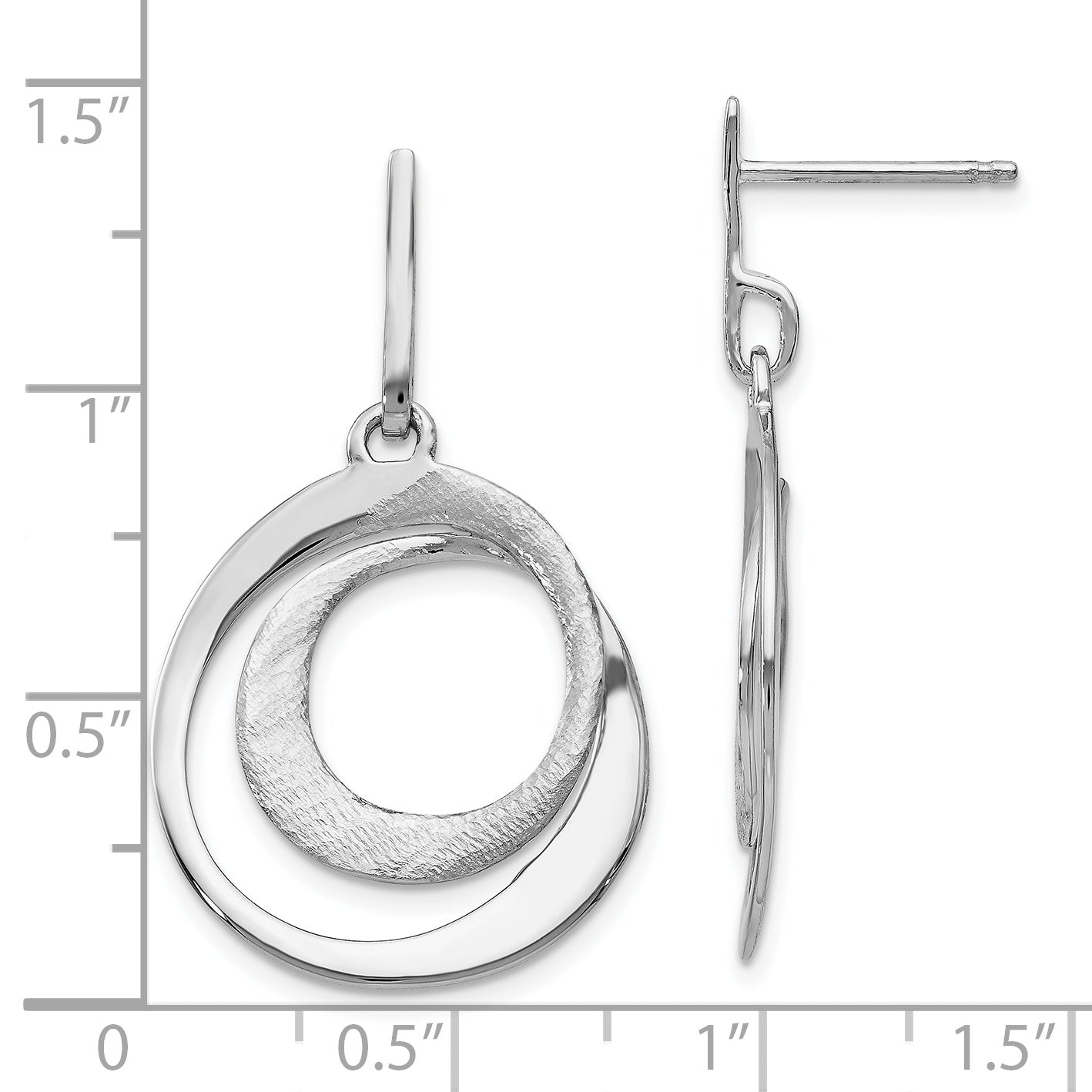 SS RH-plated Radiant Essence Textured Post Dangle Earrings