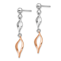 Sterling Silver & Rose-tone Dangle Earrings