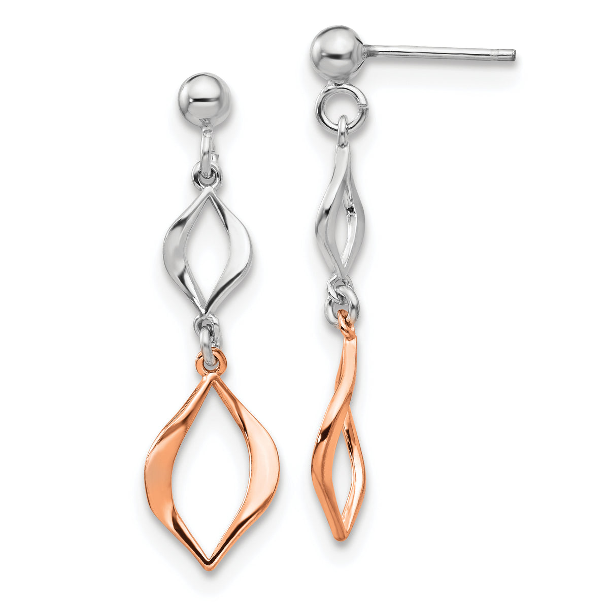 Sterling Silver & Rose-tone Dangle Earrings