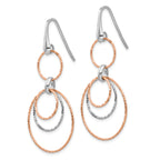 Sterling Silver Rose-Gold-plated D/C Dangle Earrings