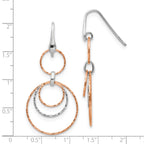 Sterling Silver Rose-Gold-plated D/C Dangle Earrings