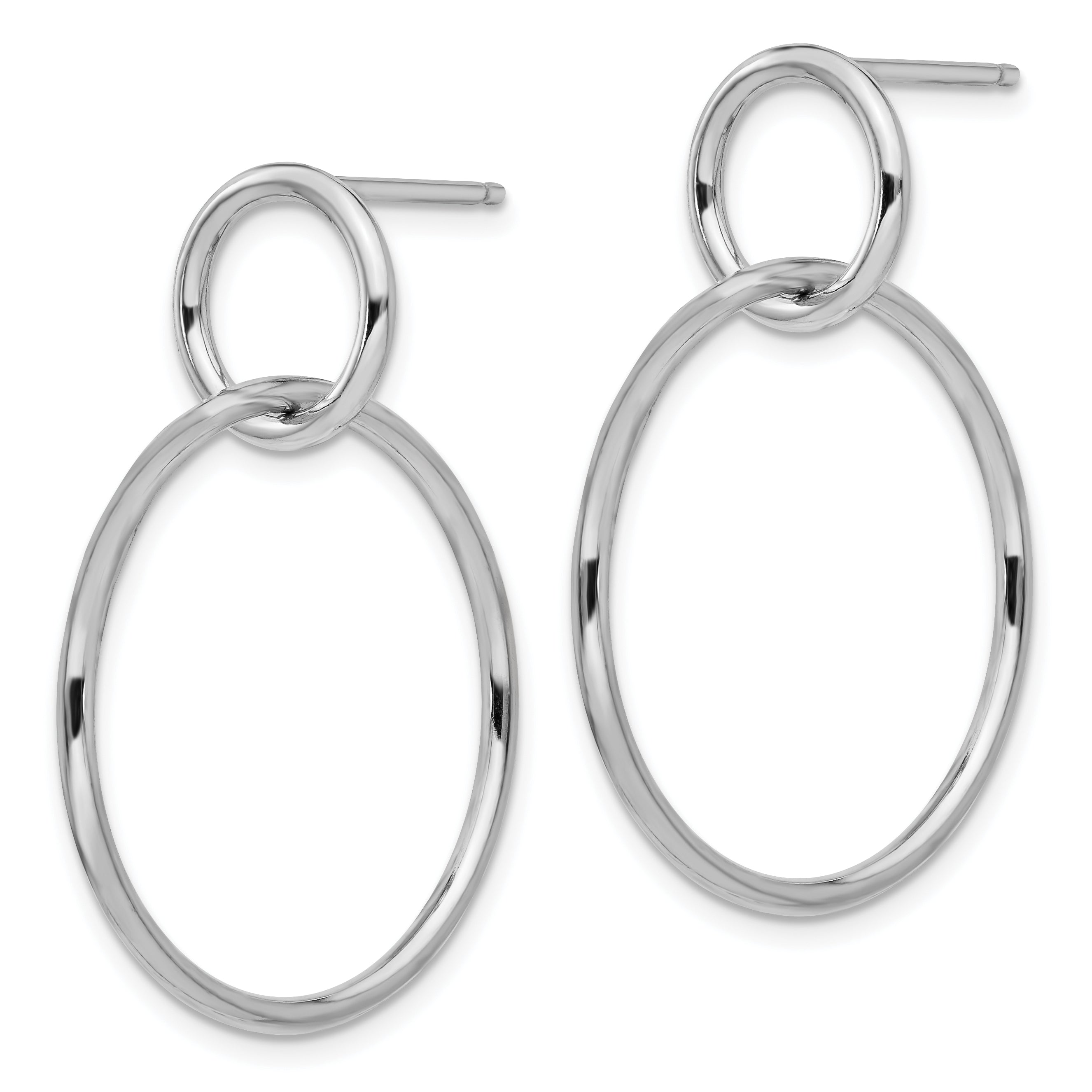 Sterling Silver RH-plated Polished Post Dangle Earrings Secondary image