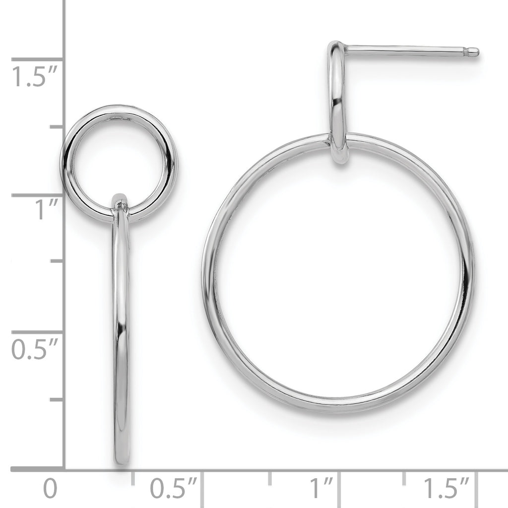 Sterling Silver RH-plated Polished Post Dangle Earrings