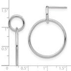 Sterling Silver RH-plated Polished Post Dangle Earrings