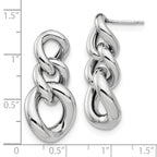 Sterling Silver RH-plated Polished Post Dangle Earrings