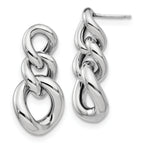 Sterling Silver RH-plated Polished Post Dangle Earrings