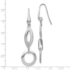 Sterling Silver RH-plated Dangle Earrings