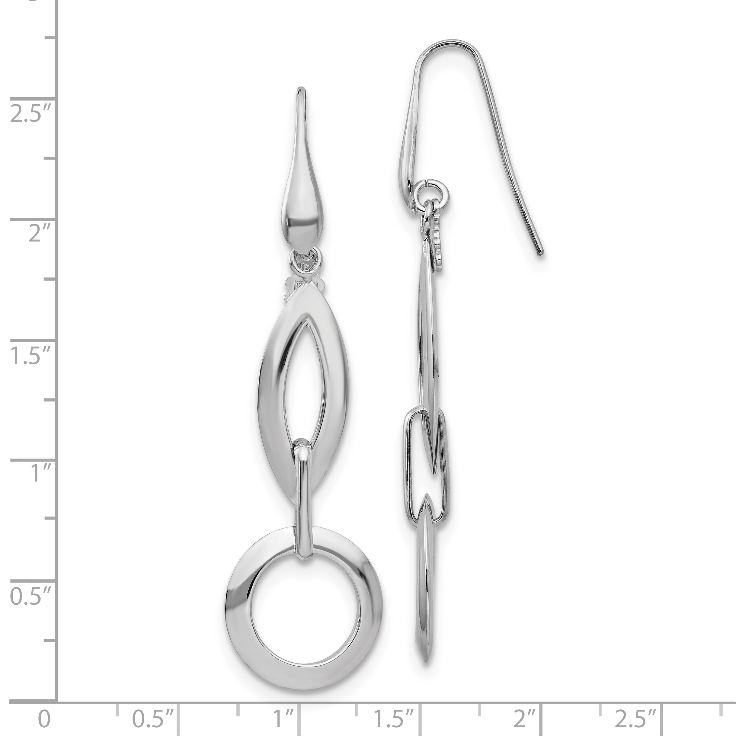 Sterling Silver RH-plated Dangle Earrings