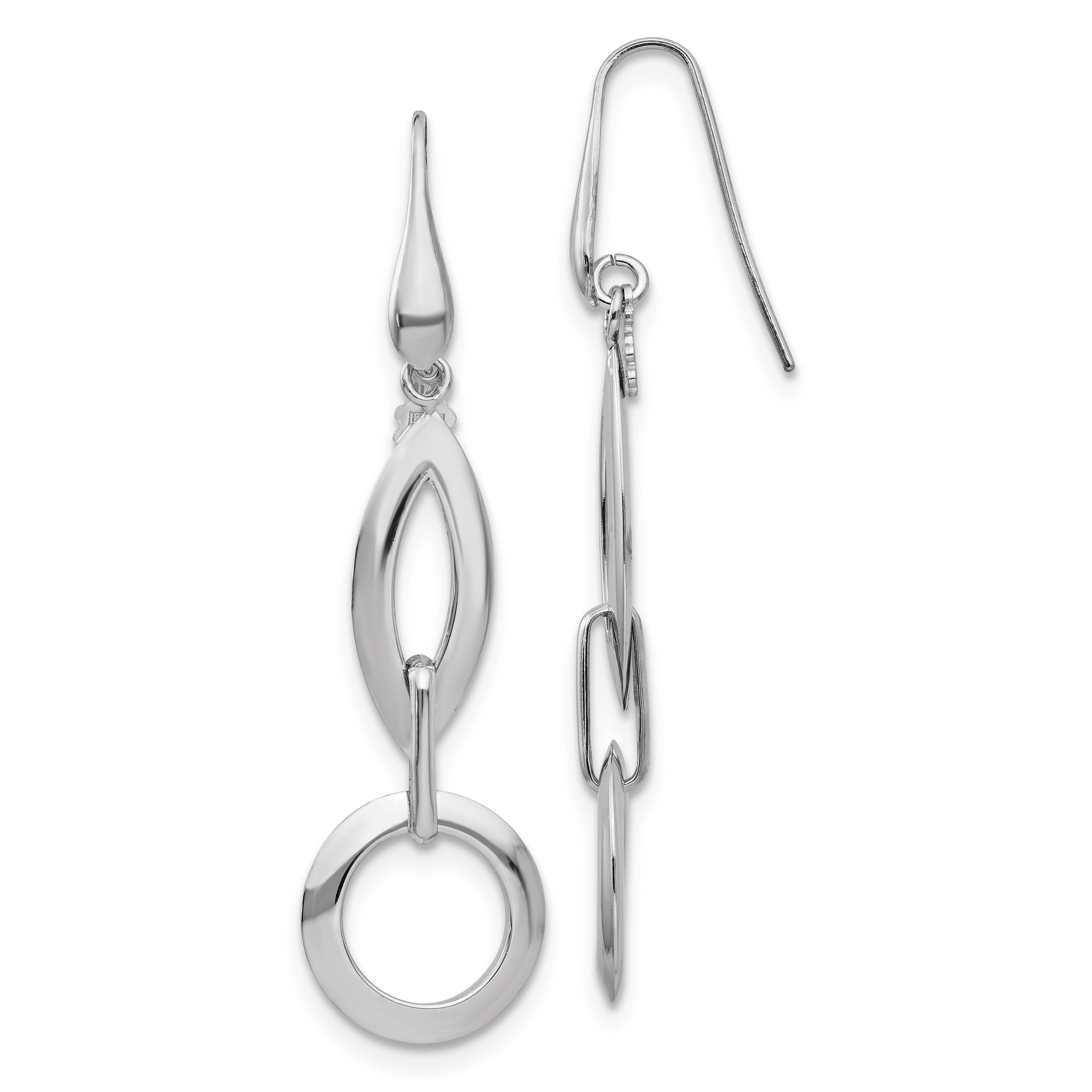 Sterling Silver RH-plated Dangle Earrings