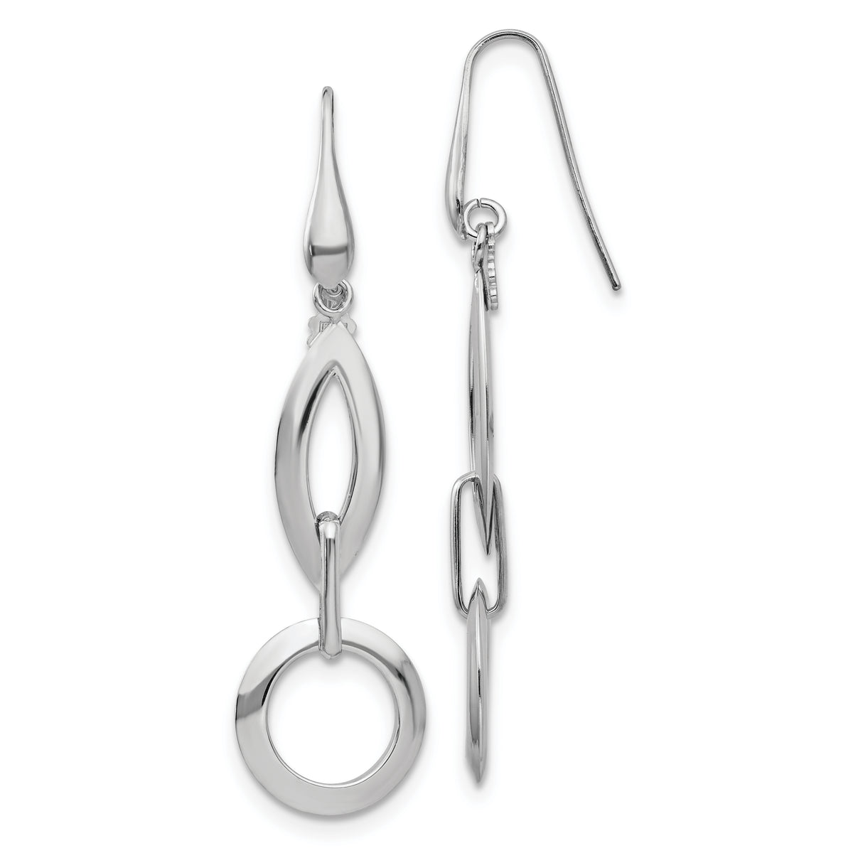 Sterling Silver RH-plated Dangle Earrings