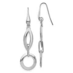 Sterling Silver RH-plated Dangle Earrings