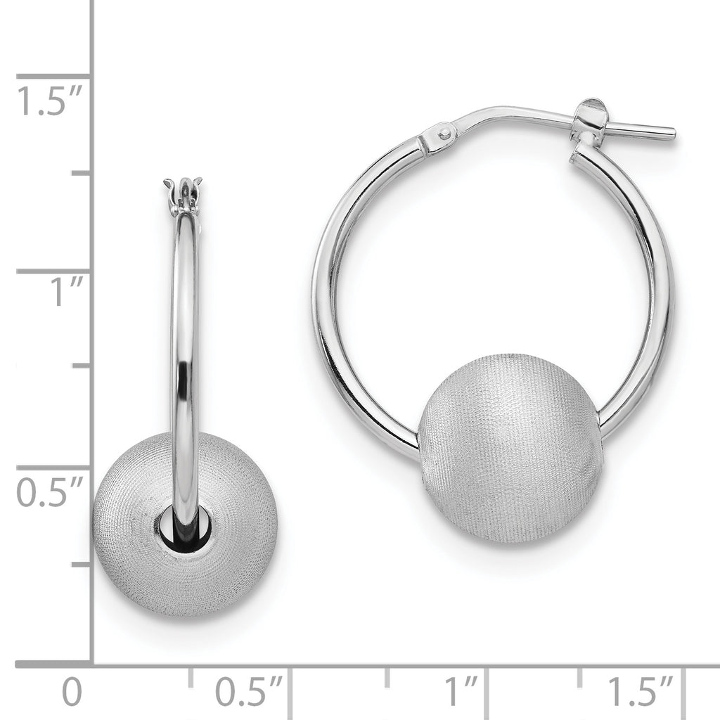 SS RH-plated Radiant Essence Brushed & Polished Hoop Earrings