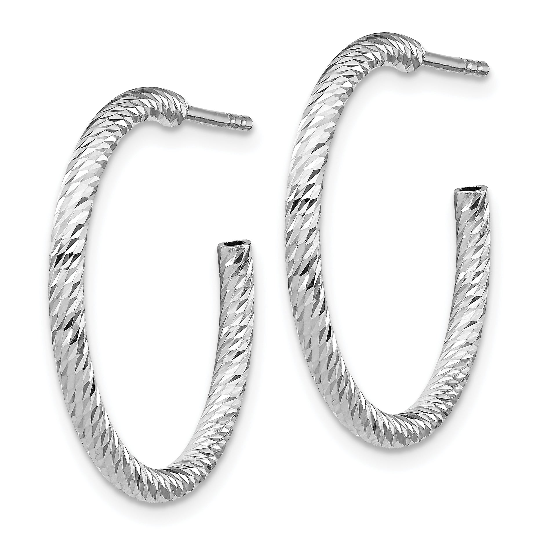 Sterling Silver Rhod Radiant Essence D/C Hoop Earrings Secondary image