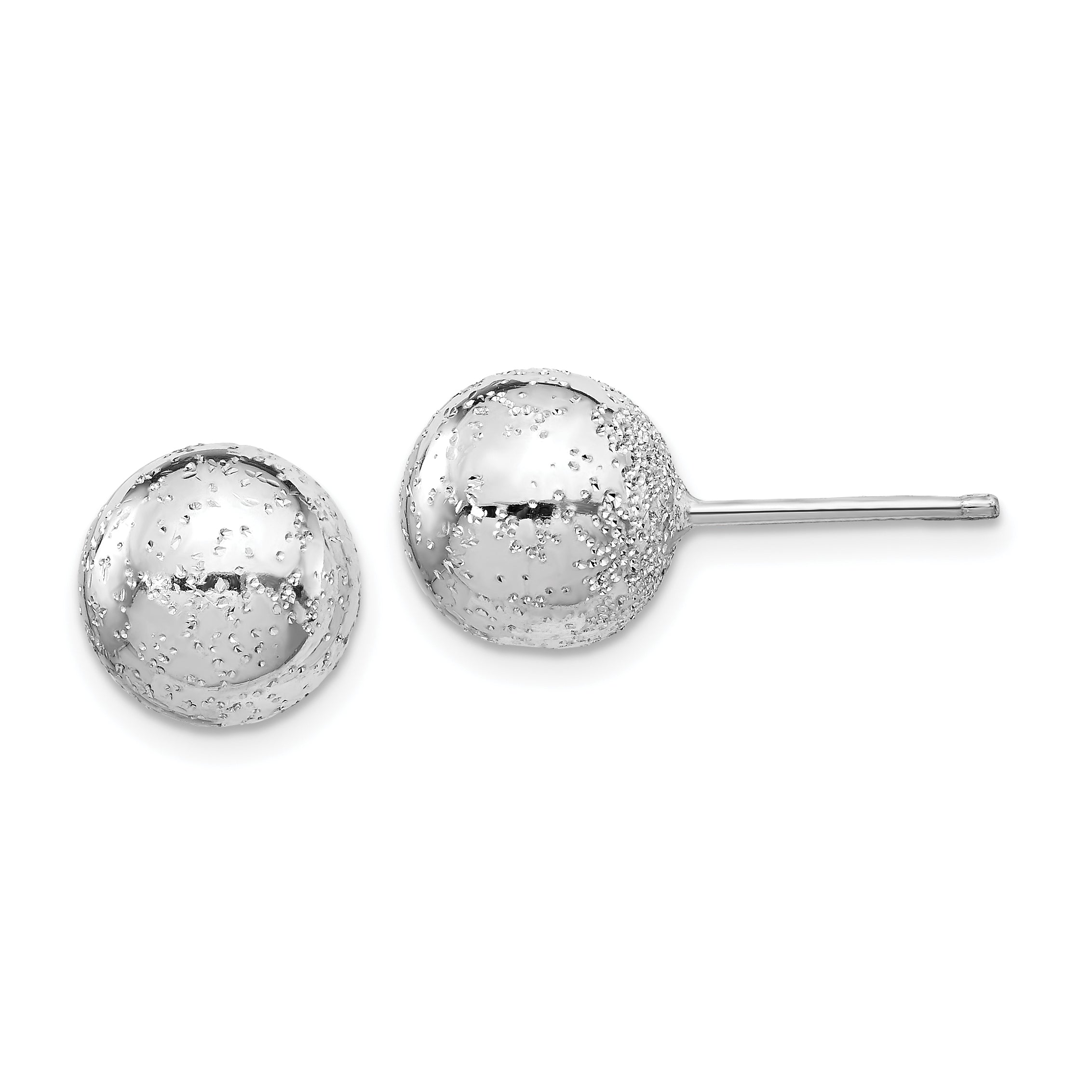 Sterling Silver Rhod Radiant Essence 10mm Ball Post Earrings Main image