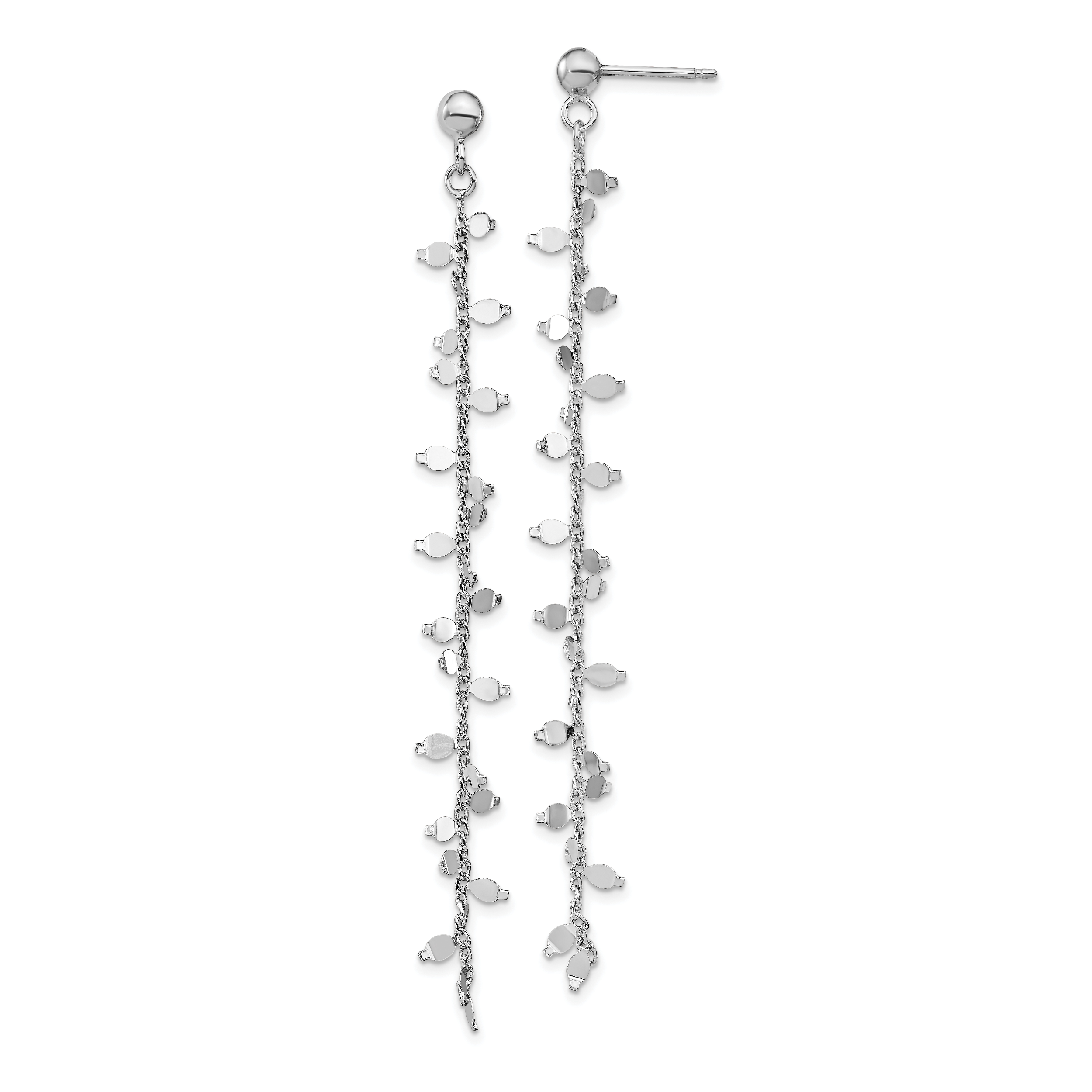 Sterling Silver Rhodium-plated Post Dangle Earrings Main image