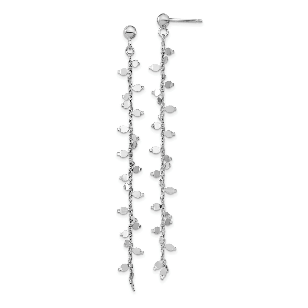 Sterling Silver Rhodium-plated Post Dangle Earrings