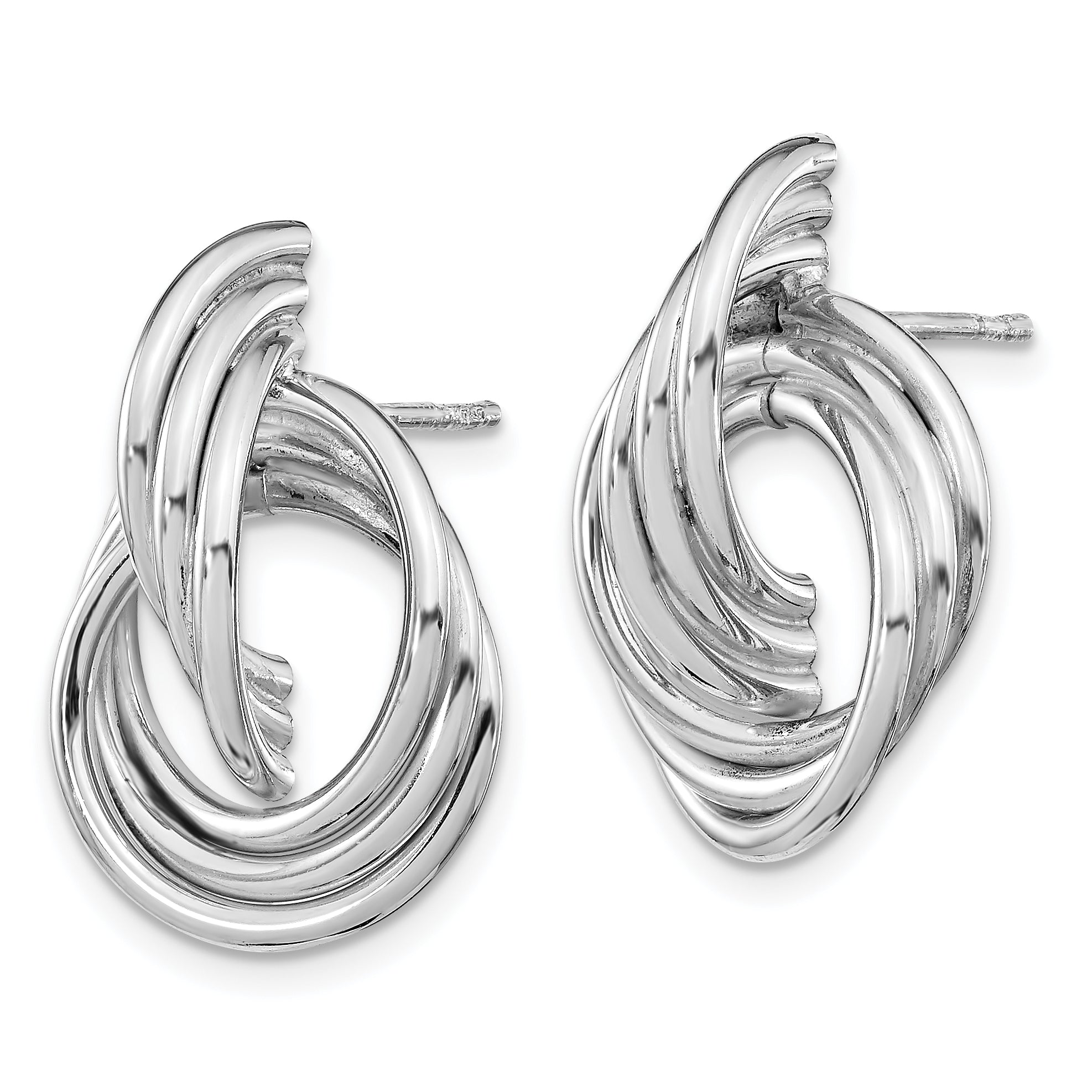 Sterling Silver Rh-plated Polished Post Earrings Secondary image