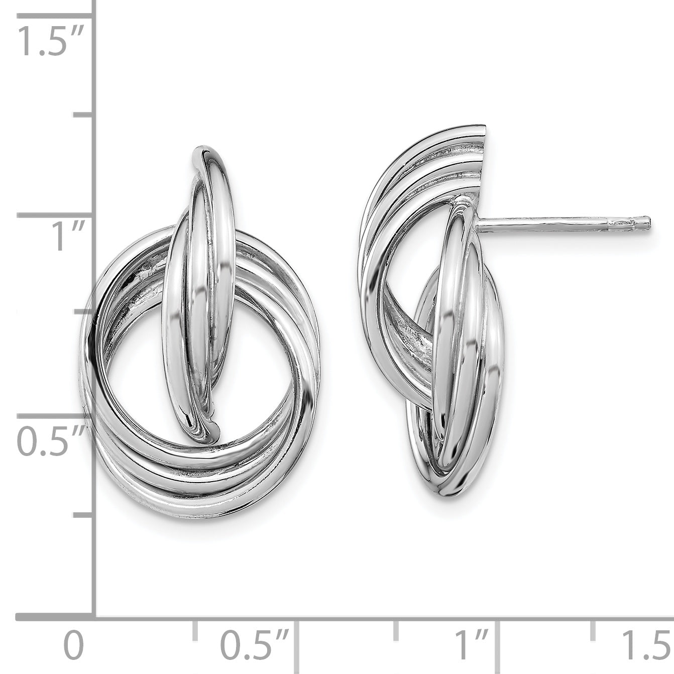 Sterling Silver Rh-plated Polished Post Earrings
