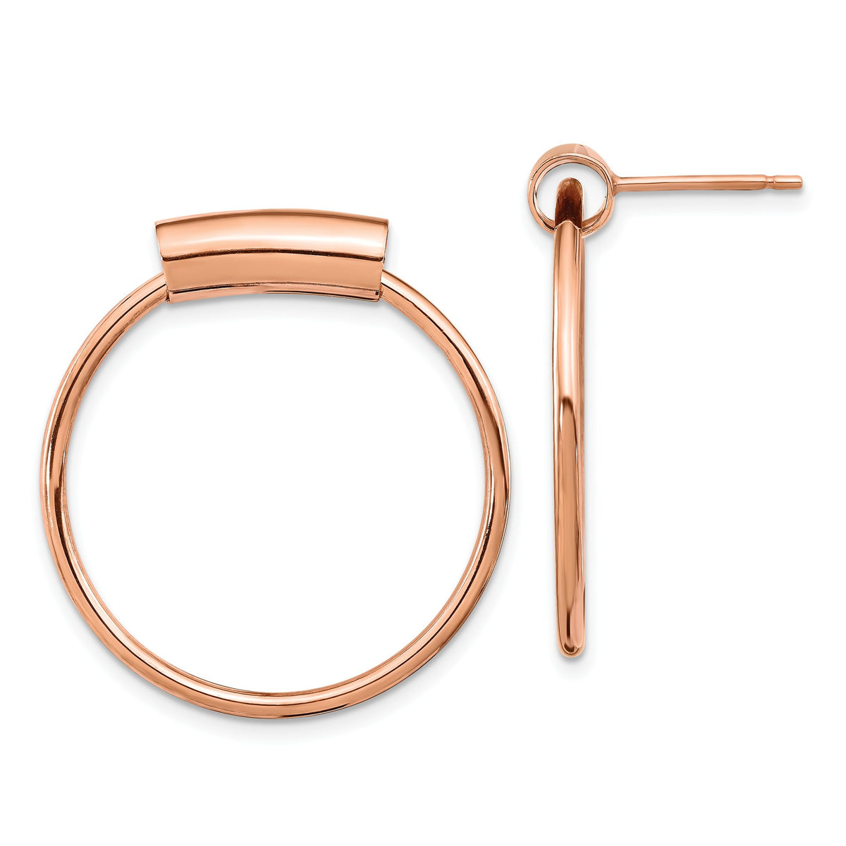 Dangle Earrings in Rose Gold-Plated Sterling Silver, 28mm - Sophia Jewelers Main image