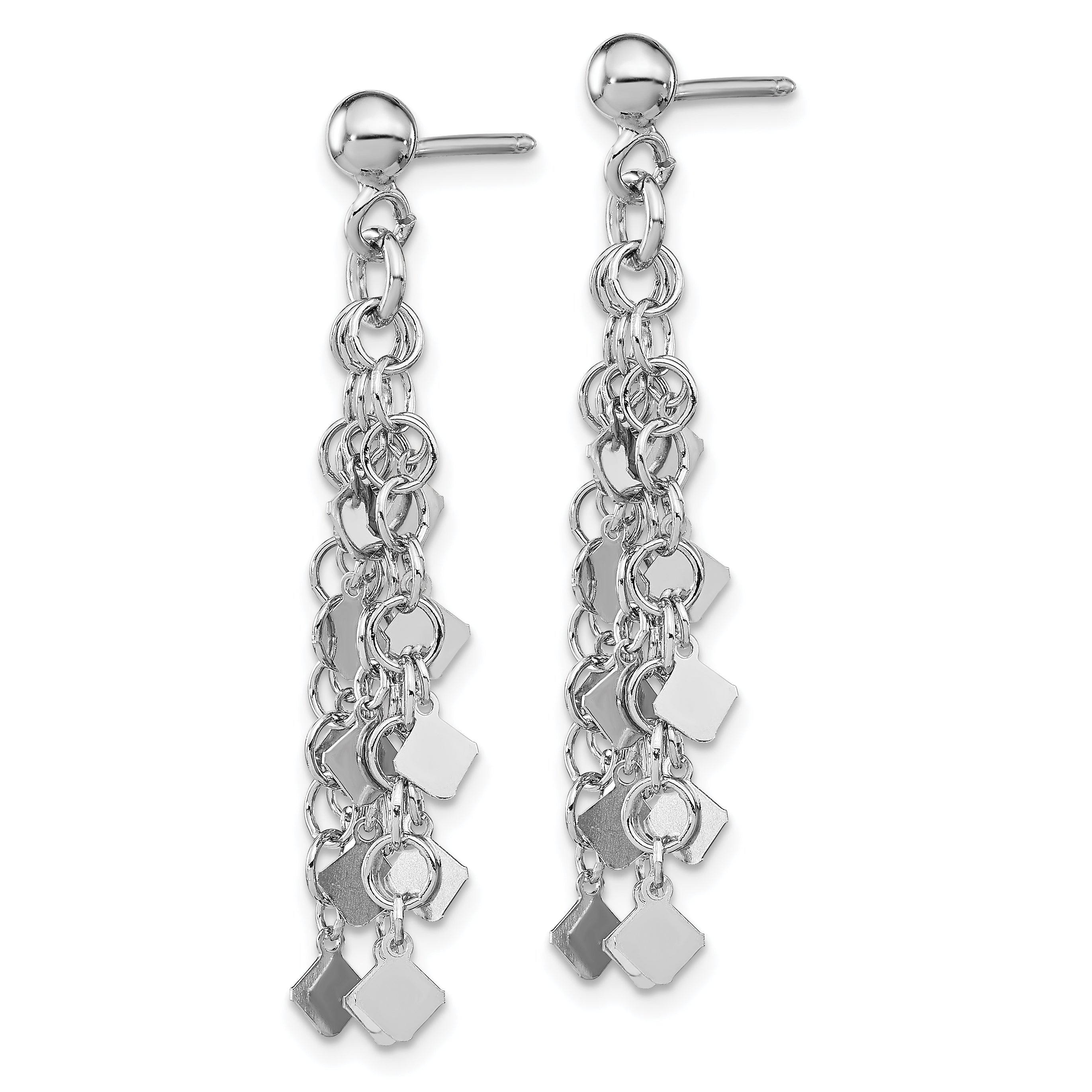 Sterling Silver Rhodium-plated Post Dangle Earrings Secondary image