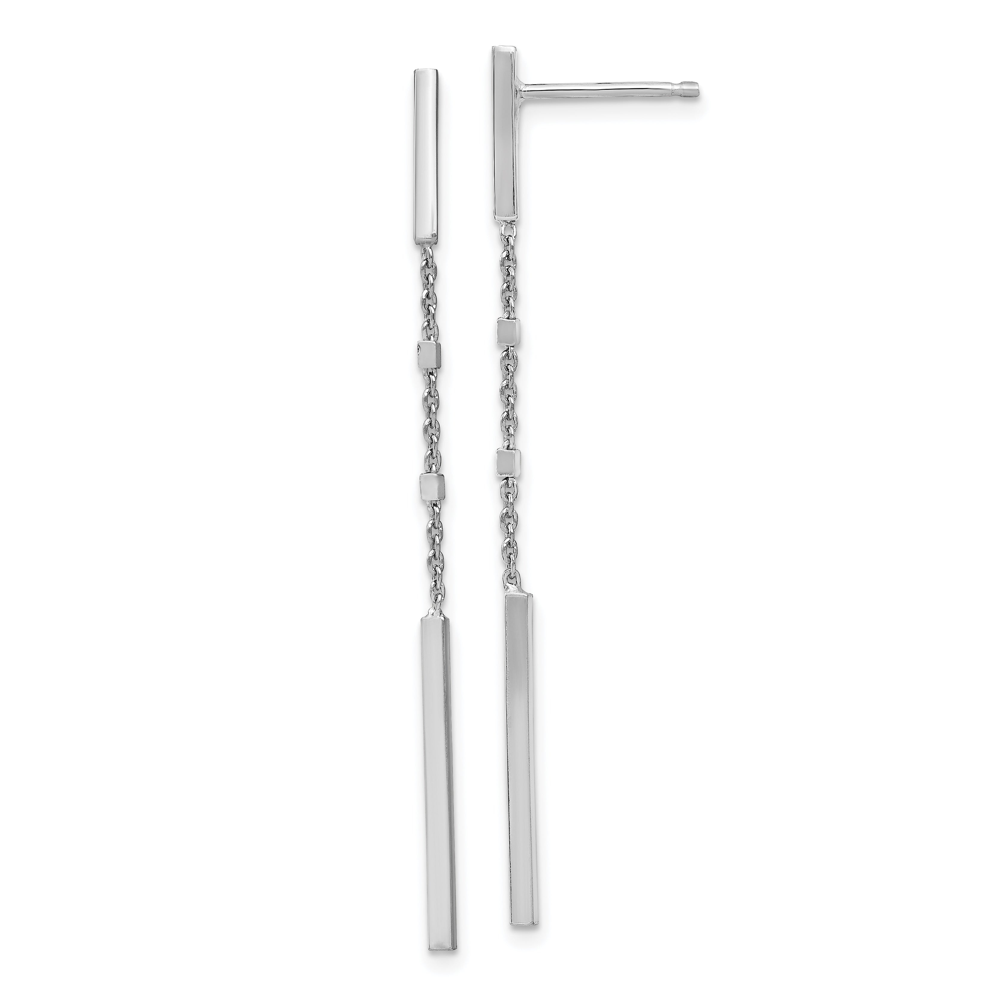 Sterling Silver Rhodium-plated Polished Post Dangle Earrings Main image