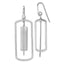 Sterling Silver Rhodium-plated Polished & Brushed Dangle Earrings