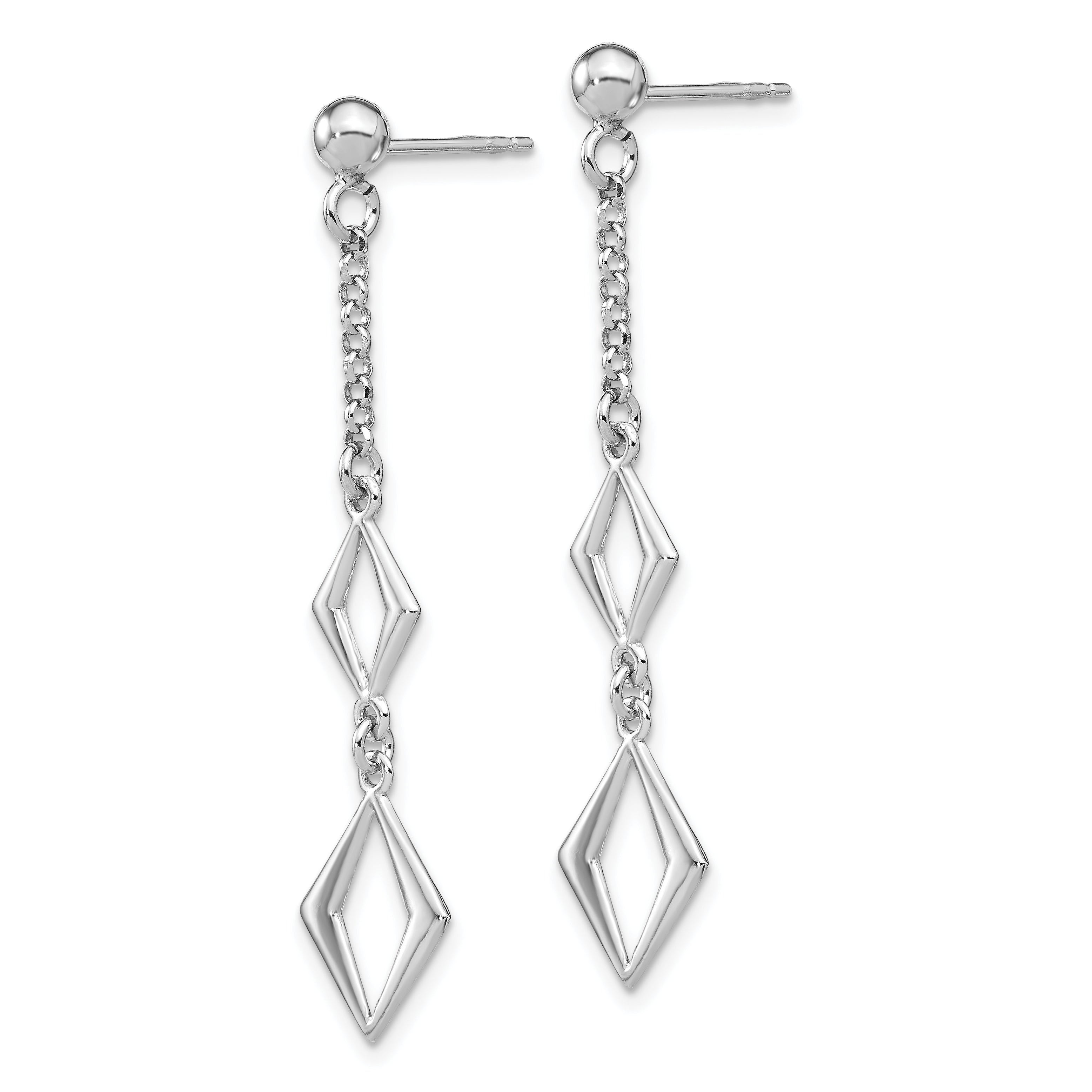Sterling Silver Rhodium-plated Polished Earrings Secondary image