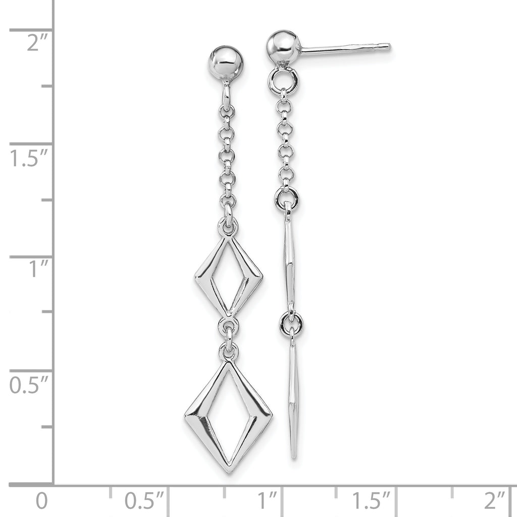 Sterling Silver Rhodium-plated Polished Earrings