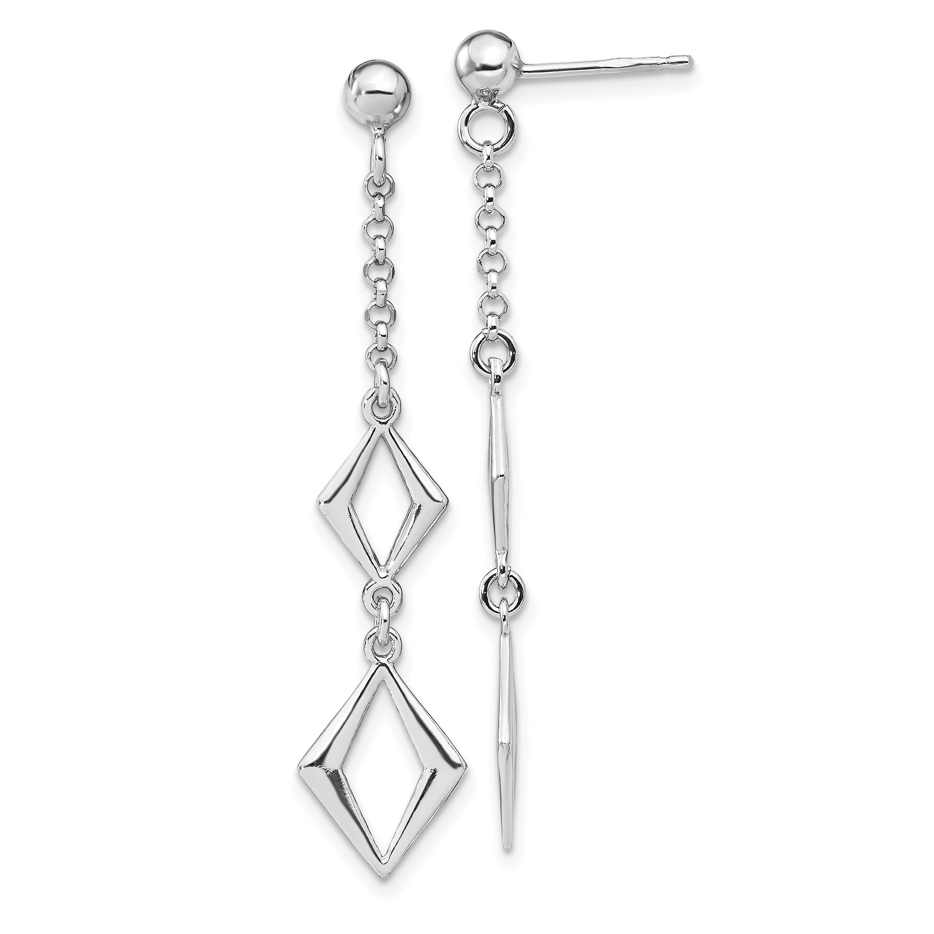 Sterling Silver Rhodium-plated Polished Earrings Main image