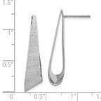 Sterling Silver Rhodium-plated Sand-finish Post Dangle Earrings