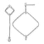 Sterling Silver Rhodium-plated CZ Geometric Post Dangle Earrings