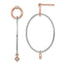 Sterling Silver Rose Gold-plated Rhd-plat CZ Post Dangle Earrings