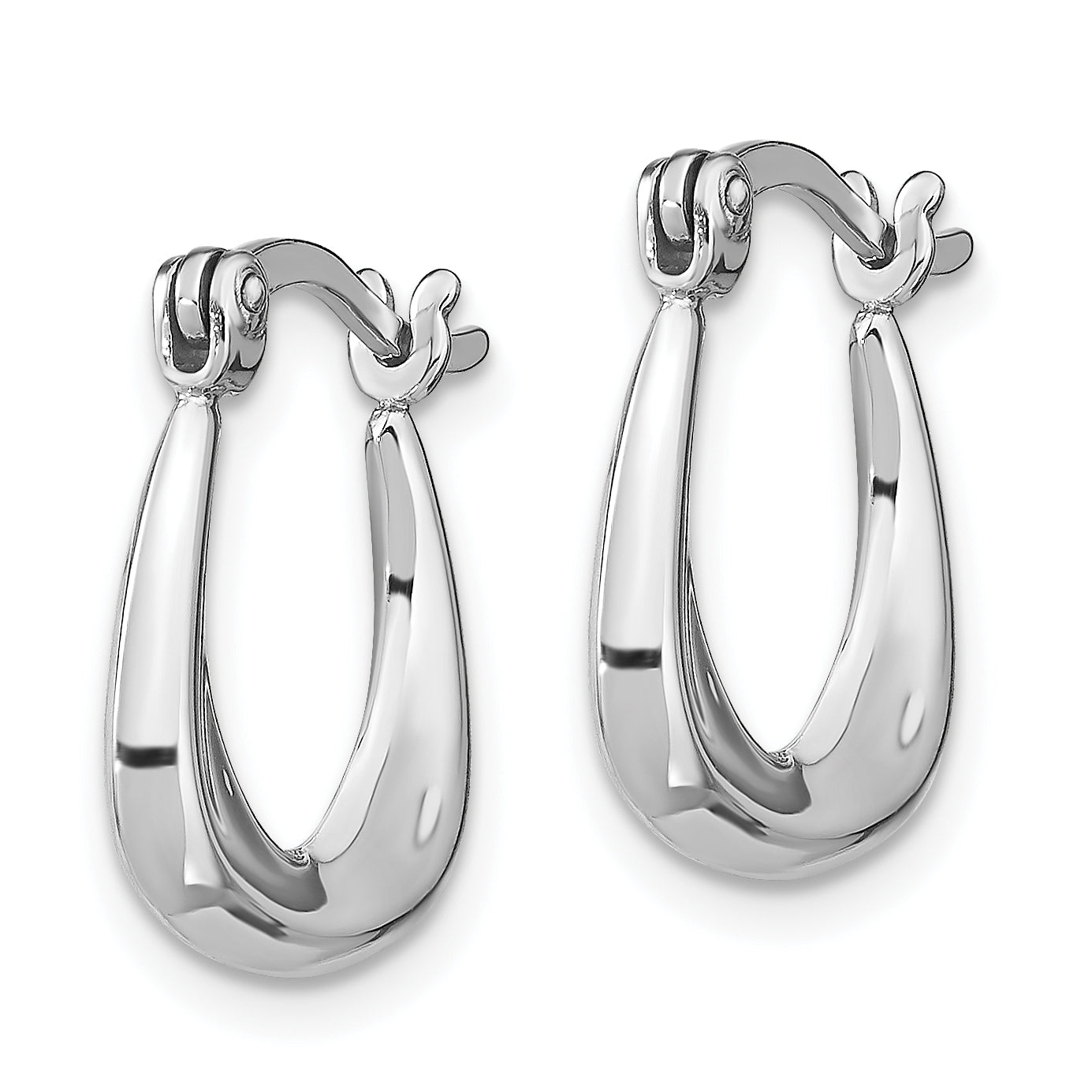 Sterling Silver Rhodium-plated Huggie Earrings Secondary image
