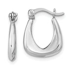 Sterling Silver Rhodium-plated Huggie Earrings