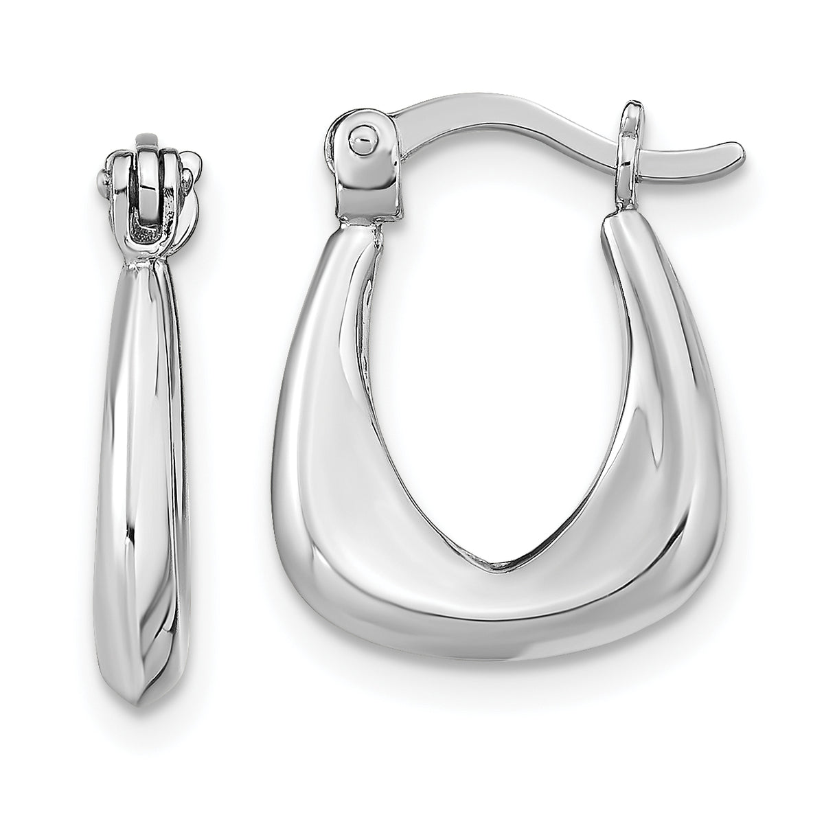 Sterling Silver Rhodium-plated Huggie Earrings
