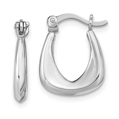 Sterling Silver Rhodium-plated Huggie Earrings