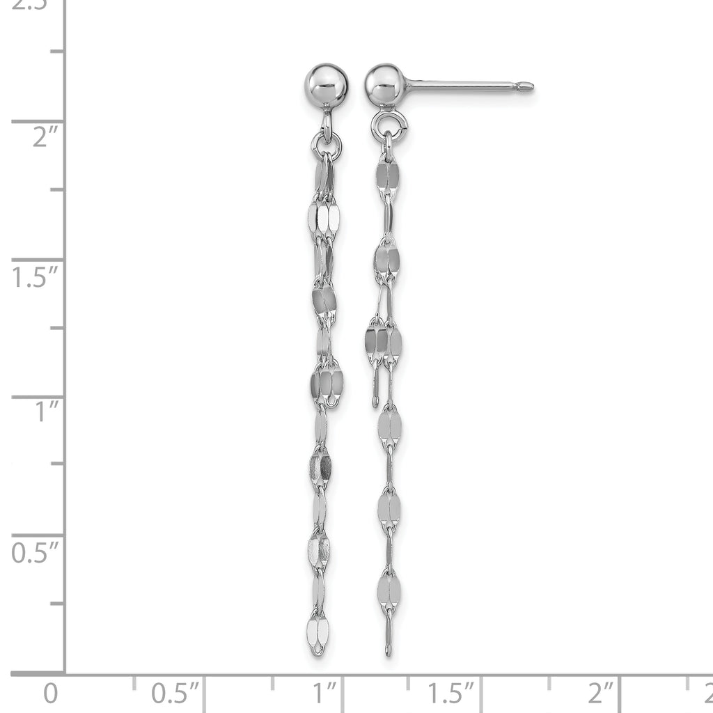 Sterling Silver Rhodium-Plated Dangle Earrings