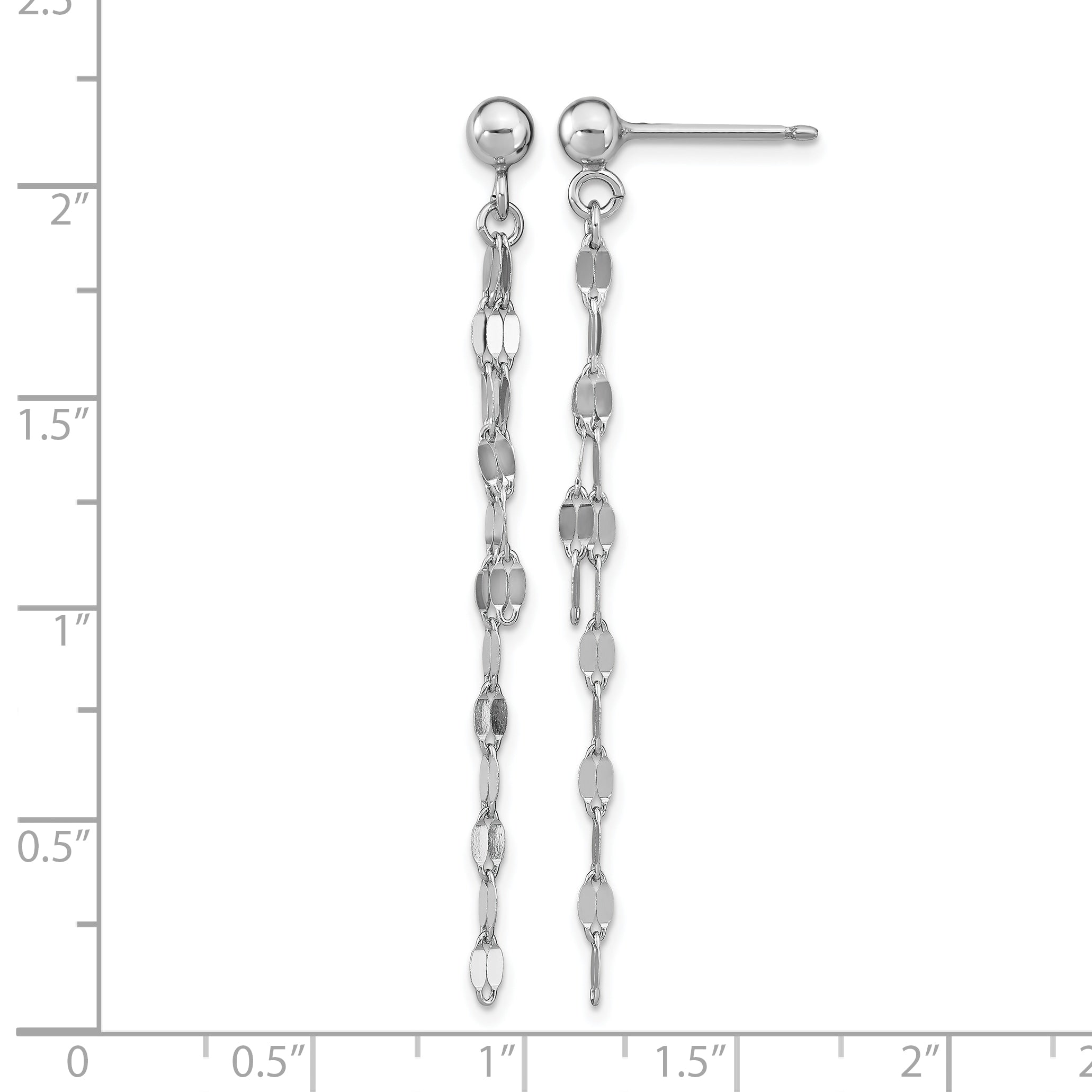 Sterling Silver Rhodium-Plated Dangle Earrings