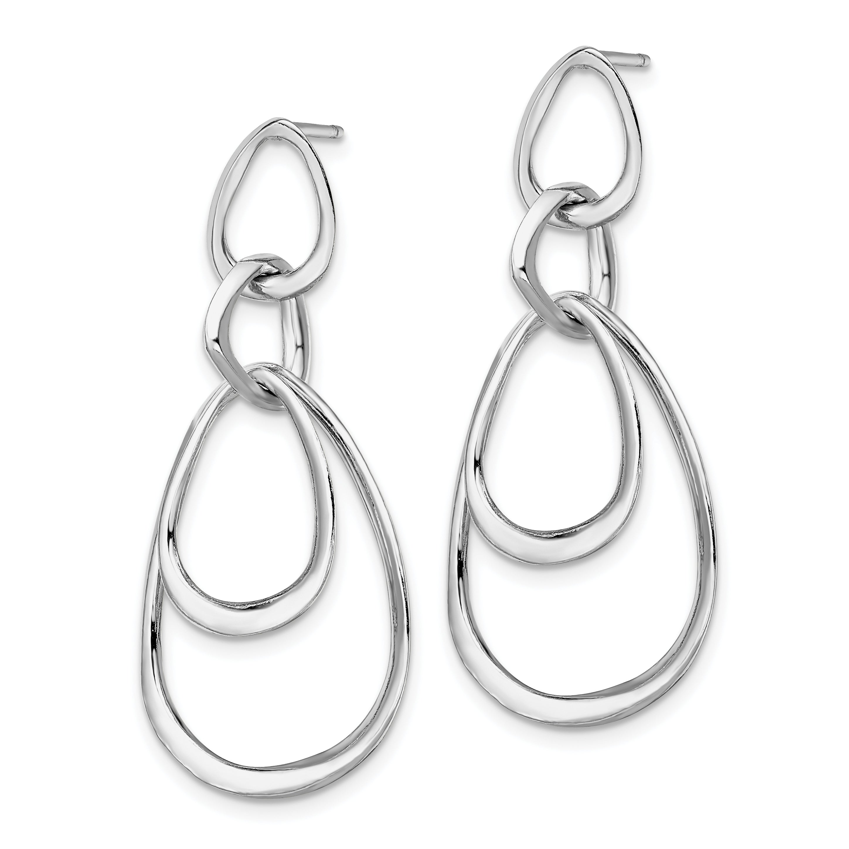 Sterling Silver Rhodium-plated Polished Post Dangle Earrings Secondary image