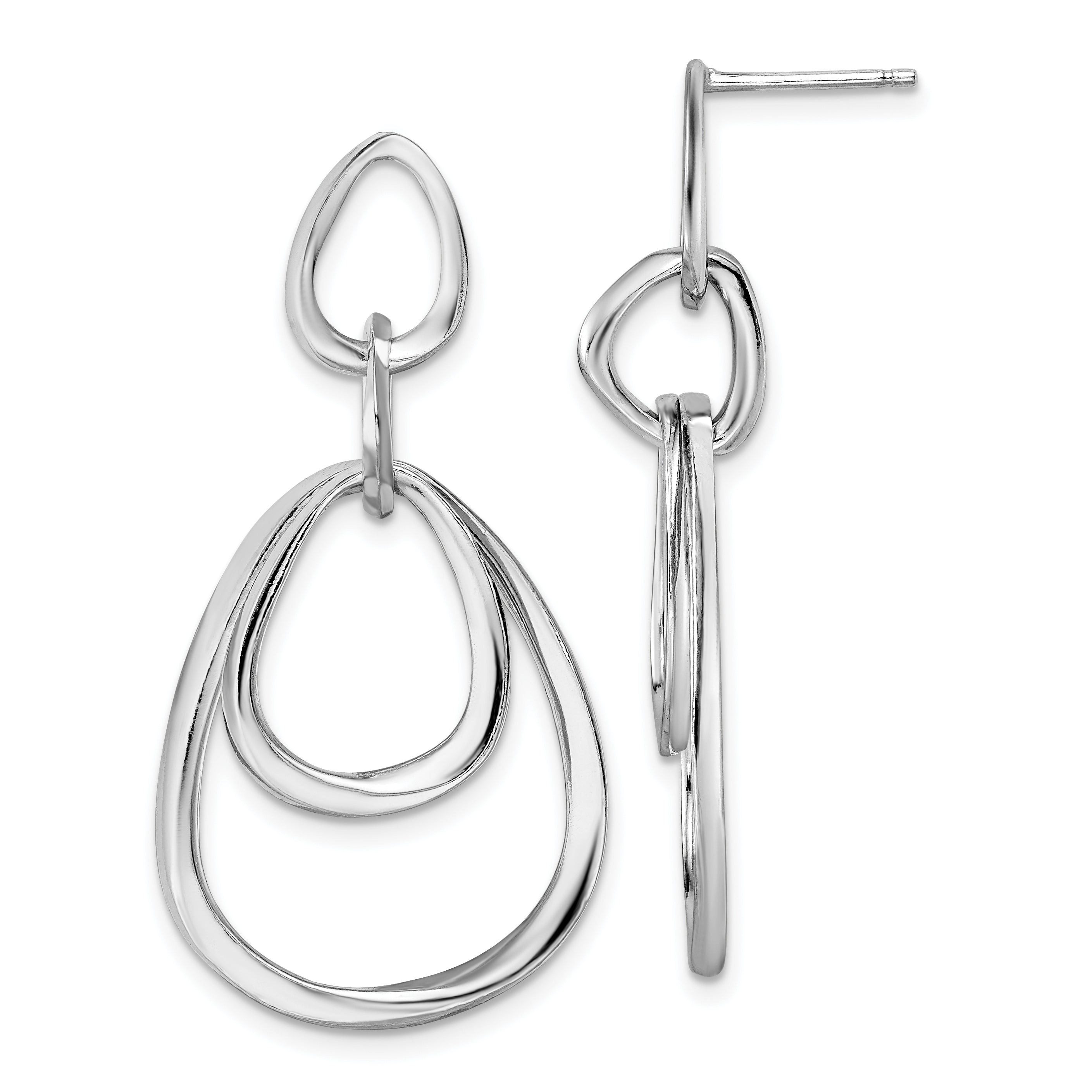 Sterling Silver Rhodium-plated Polished Post Dangle Earrings Main image