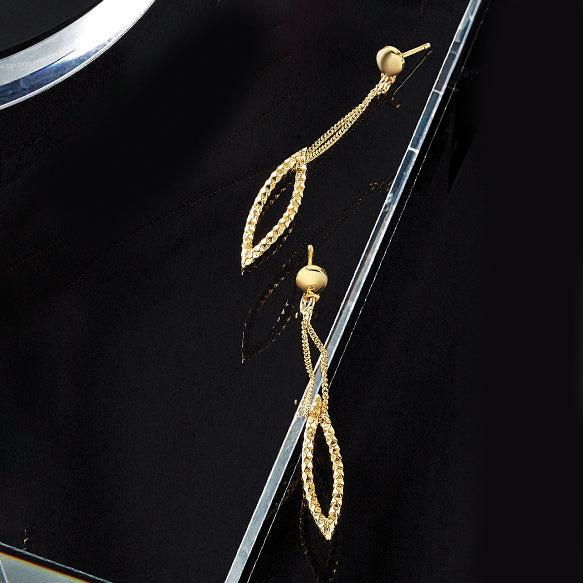 Sterling Silver Gold-plated D/C Post Dangle Earrings