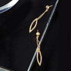 Sterling Silver Gold-plated D/C Post Dangle Earrings