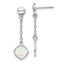 Sterling Silver Rhodium-plated Mother of Pearl Post Dangle Earring