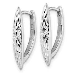 Sterling Silver Rhod-plated D/C Hoop Earrings