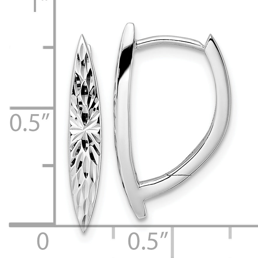 Sterling Silver Rhod-plated D/C Hoop Earrings